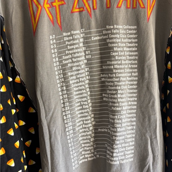 Def Leppard Upcycled Vintage Kantha Quilt Butterfly Poncho Shirt , Size Large - Picture 11 of 12